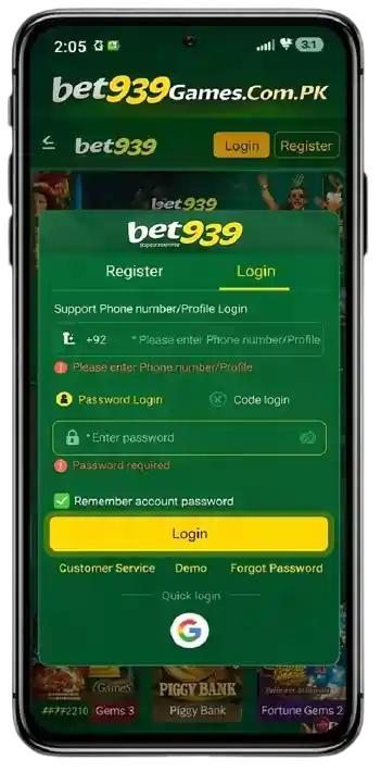 Bet939 Game Login